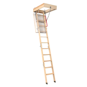 Escalera escamoteable de madera LWK Komfort de 4 secciones